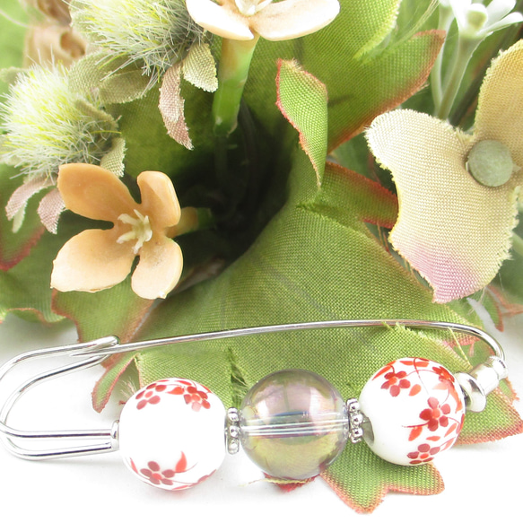 君の涙とトンボには、きっとアクアオーラが写っています♪<カブトピンブローチ>SB914 1枚目の画像