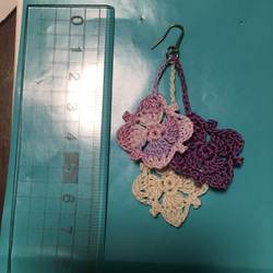 【編むアクセサリー】レース編みの可憐な紫陽花のピアス 4枚目の画像