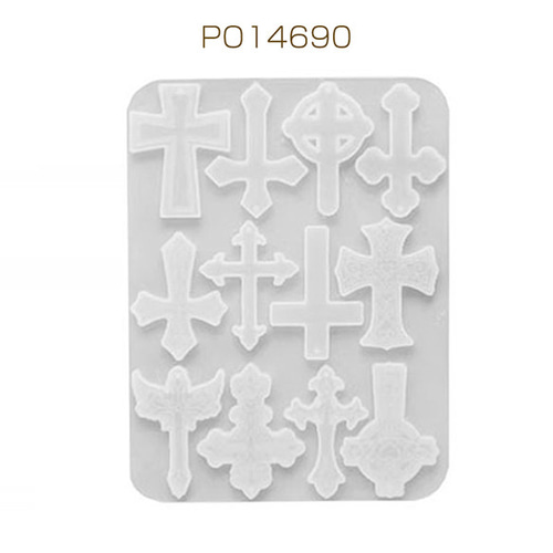 PO14690 1個 シリコンモールド クロス 235×216mm (1ヶ) レジン・樹脂
