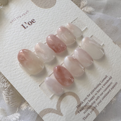 No.67 夏ネイル、桃ネイル、水滴ネイル ネイルチップ（つけ爪） L'oe