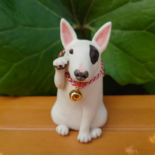 招き犬☆ブルテリア その他置物 まりも工房 通販 15912479｜Creema
