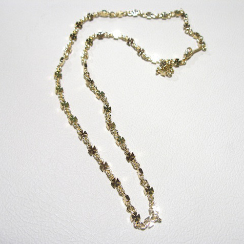 仁尾彫金『ゴールドアイアンクロスネックレスチェーン』ハンドメイド  