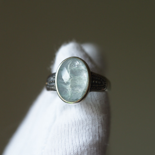 HD アクアマリンxクリスタル14（RC） S925アンティーク