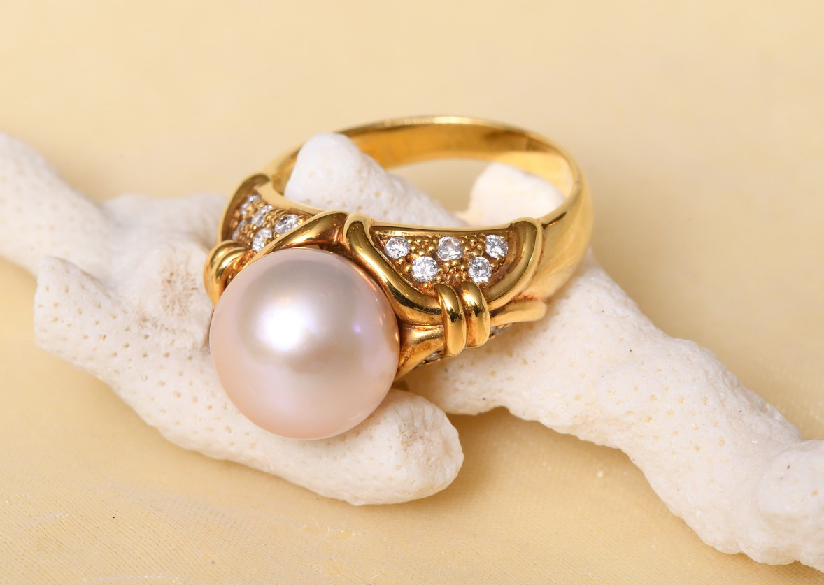 湖水産パールのデザインリング