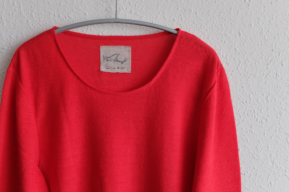 [補貨] 亞麻棉內衣 3/4 袖猩紅色 [女士 M/L 尺寸] 第2張的照片