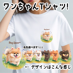 【 自然に囲まれた ポメラニアン 】Tシャツ　おしゃれ　かわいい　犬　ペット　うちの子　プレゼント　ギフト 1枚目の画像