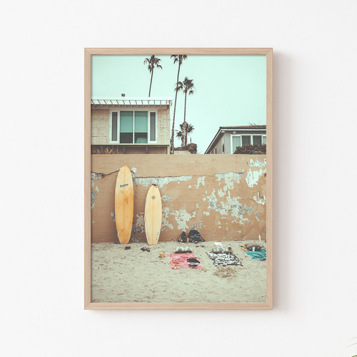 サーフィンボード 夏 ポスター】カフェ風 写真 開放感 壁掛け モダン  