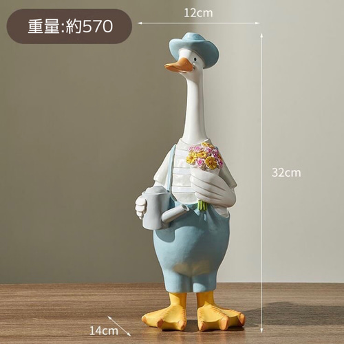 庭オブジェ アヒル/ダック 夫婦 2点セット インテリア雑貨 樹脂置物