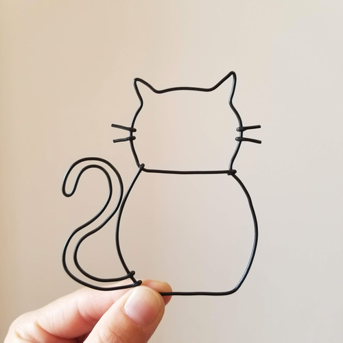 ワイヤーアート 猫 アメリカンショートヘア ワイヤークラフト