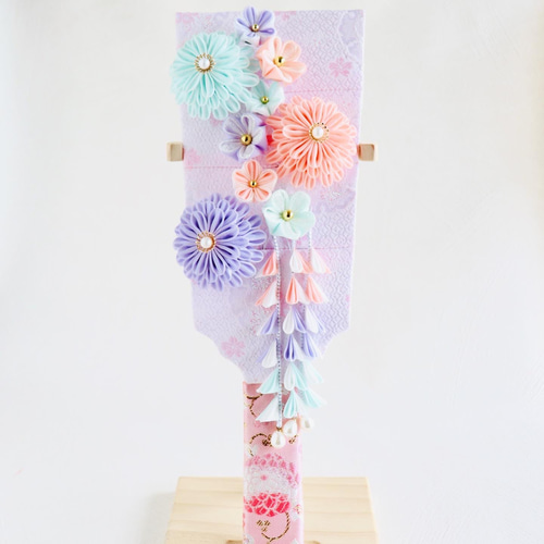 桐箱付き 初正月用 つまみ細工髪飾り羽子板 羽二重使用 雑貨・その他