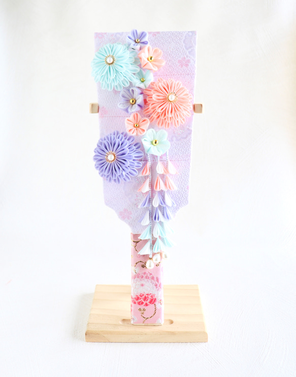 桐箱付き 初正月用 つまみ細工髪飾り羽子板 羽二重使用 雑貨・その他