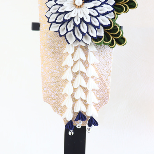 桐箱付き 初正月用 つまみ細工髪飾り羽子板 雑貨・その他 お細工もの秀