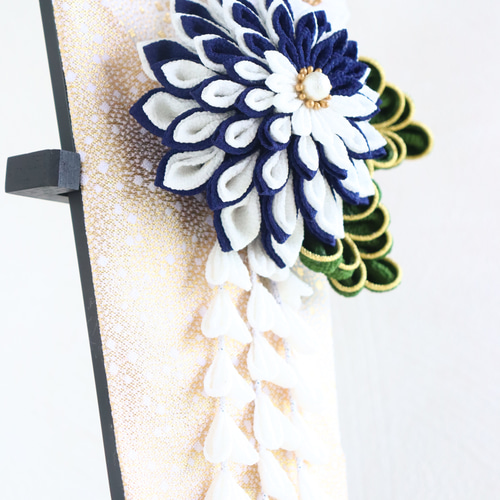 桐箱付き 初正月用 つまみ細工髪飾り羽子板 雑貨・その他 お細工もの秀