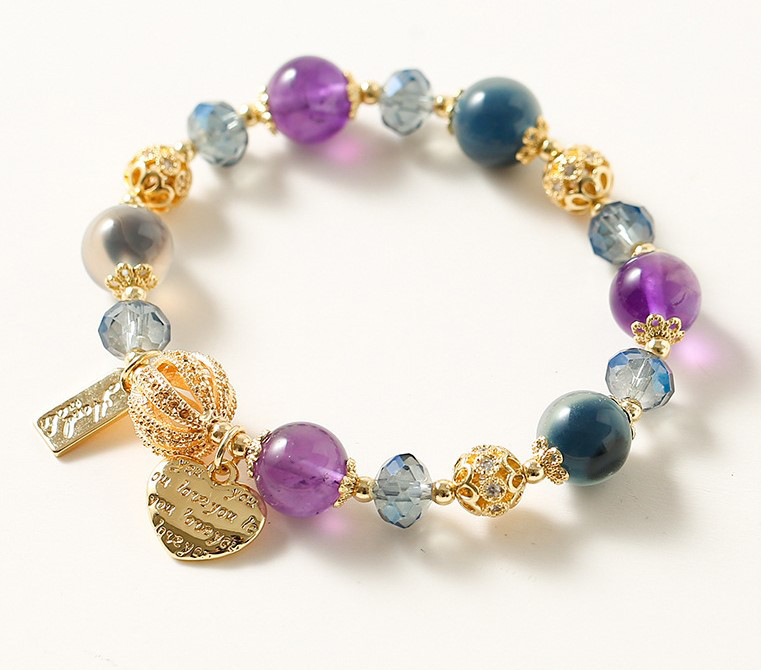 ※天然の紫水晶※琉璃および※天然のブルーアゲート※独特な意味と象徴を与えます