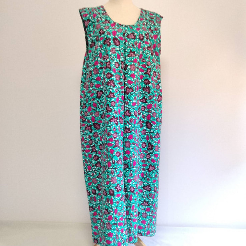 アフリカ布 アフリカン ワンピース カラフルリーブス ワンピース