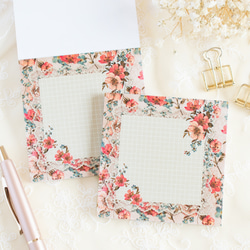 デザインペーパー - ヴィンテージフラワー No.3 / A4サイズ・両面印刷