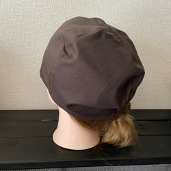 C-27❤︎ブラウンボーダーとブラウンのリバーシブル❤︎医療用帽子　ケア帽子　涼しい帽子 7枚目の画像