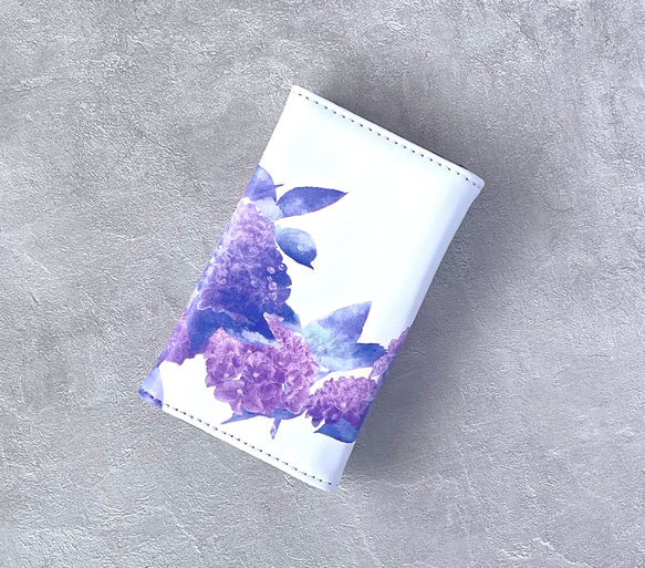 -紫陽花- 花と草木のキーケース（4連・カード収納付き） 5枚目の画像