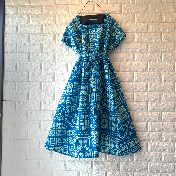 アフリカンプリント　ワンピース アフリカンプリント キーネックワンピース | maison