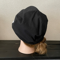 C-28❤︎ブラック✖️バテンレース❤︎医療用帽子　ケア帽子　オシャレ帽子 5枚目の画像