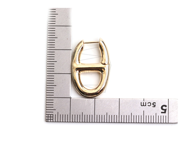 ERG-2398-G [2 pieces] 圓形一觸式耳環,圓形一觸式耳環 第5張的照片