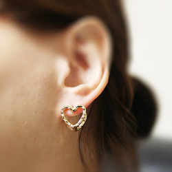 ERG-2411-G【2個入り】ハートワンタッチ ピアス,Heart One touch Post Earring 6枚目の画像