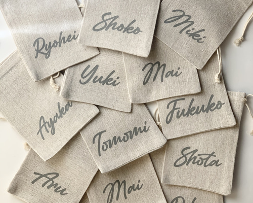 【席札　巾着】結婚式　ウェディング　コットン巾着　おしゃれ　ナチュラル 席札 巾着】結婚式 ウェディング コットン巾着 おしゃれ ナチュラル