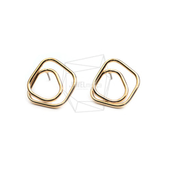 ERG-2402-G【2個入り】ダブルラウンドピアス,Double Round post earring 1枚目の画像