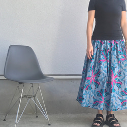 【受注製作】アフリカン綿プリント　腰シャリング　ロング　スカート 6枚目の画像