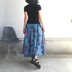 【受注製作】アフリカン綿プリント　腰シャリング　ロング　スカート 7枚目の画像