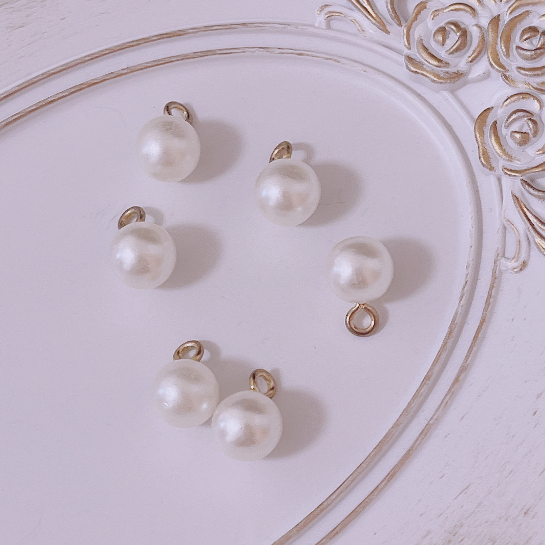 2個】パール パールチャーム チャーム パーツ DIY アクセサリー