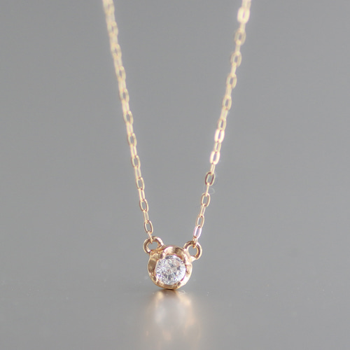 コロンと可愛い Dia0.05ct K10イエローゴールド ダイヤモンド