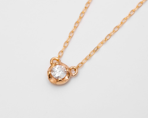 コロンと可愛い Dia0.05ct K10イエローゴールド ダイヤモンド