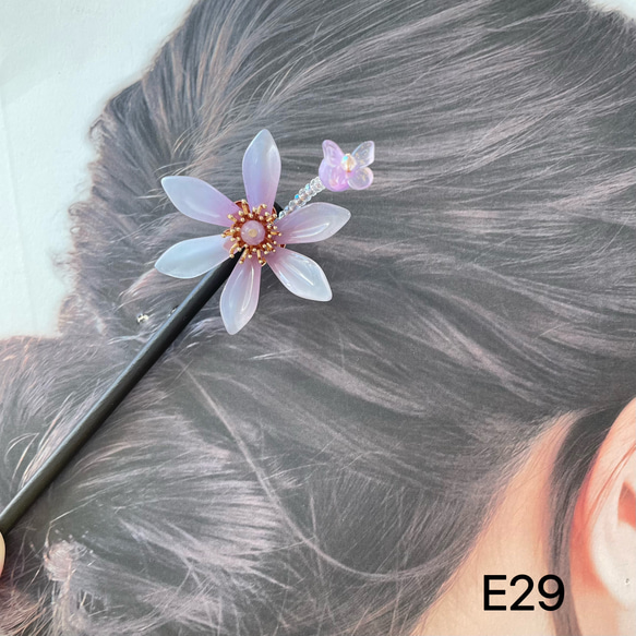 E29 一輪花簪　木蓮の花簪　モクレンの花　花簪　花のかんざし　かんざし 10枚目の画像
