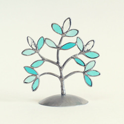 ステンドグラス　アクアブルーの木　（アルミベース） 7枚目の画像