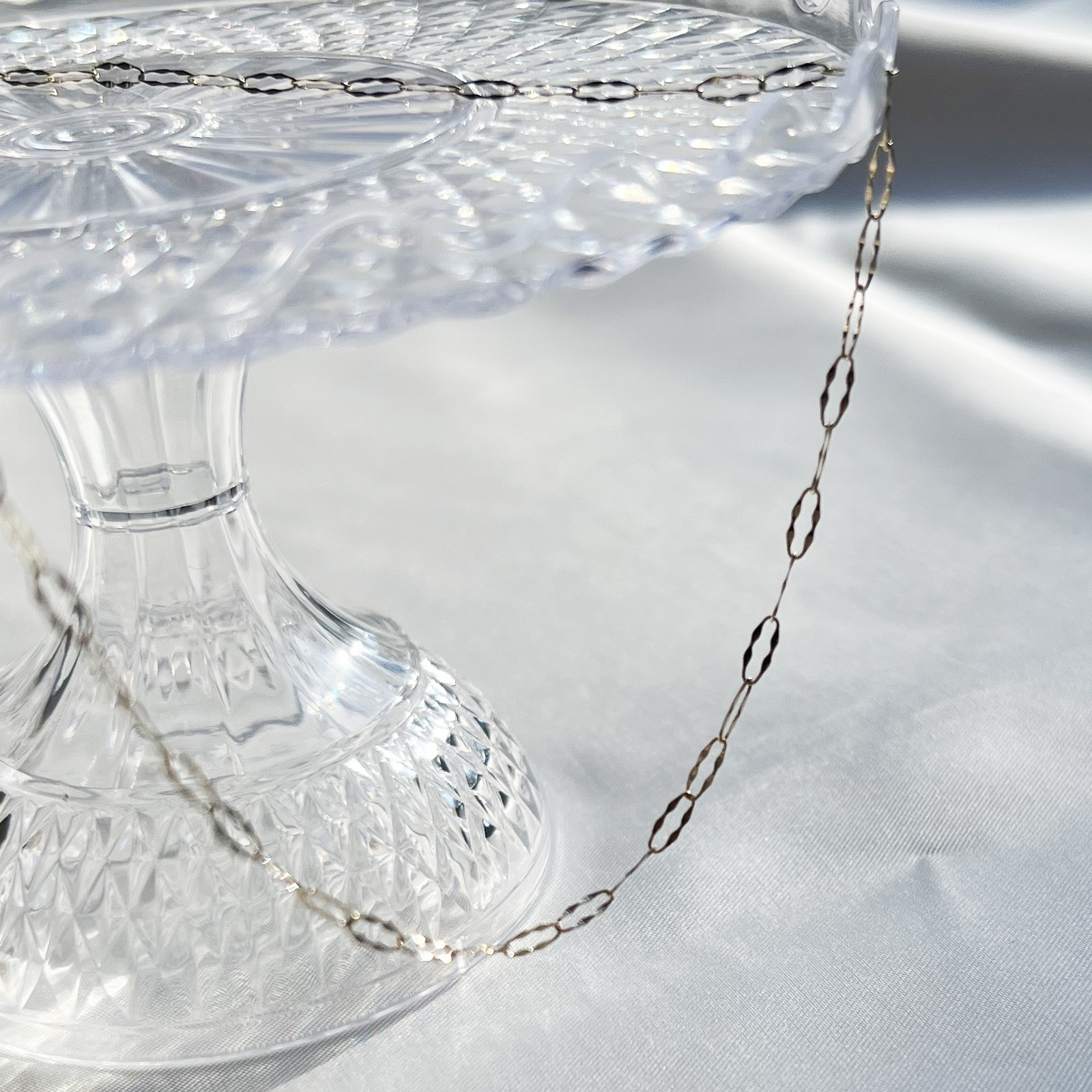 K10 存在感あふれるペダルLチェーンネックレス 40cm スキンジュエリー イエローゴールド　SN1007-K10