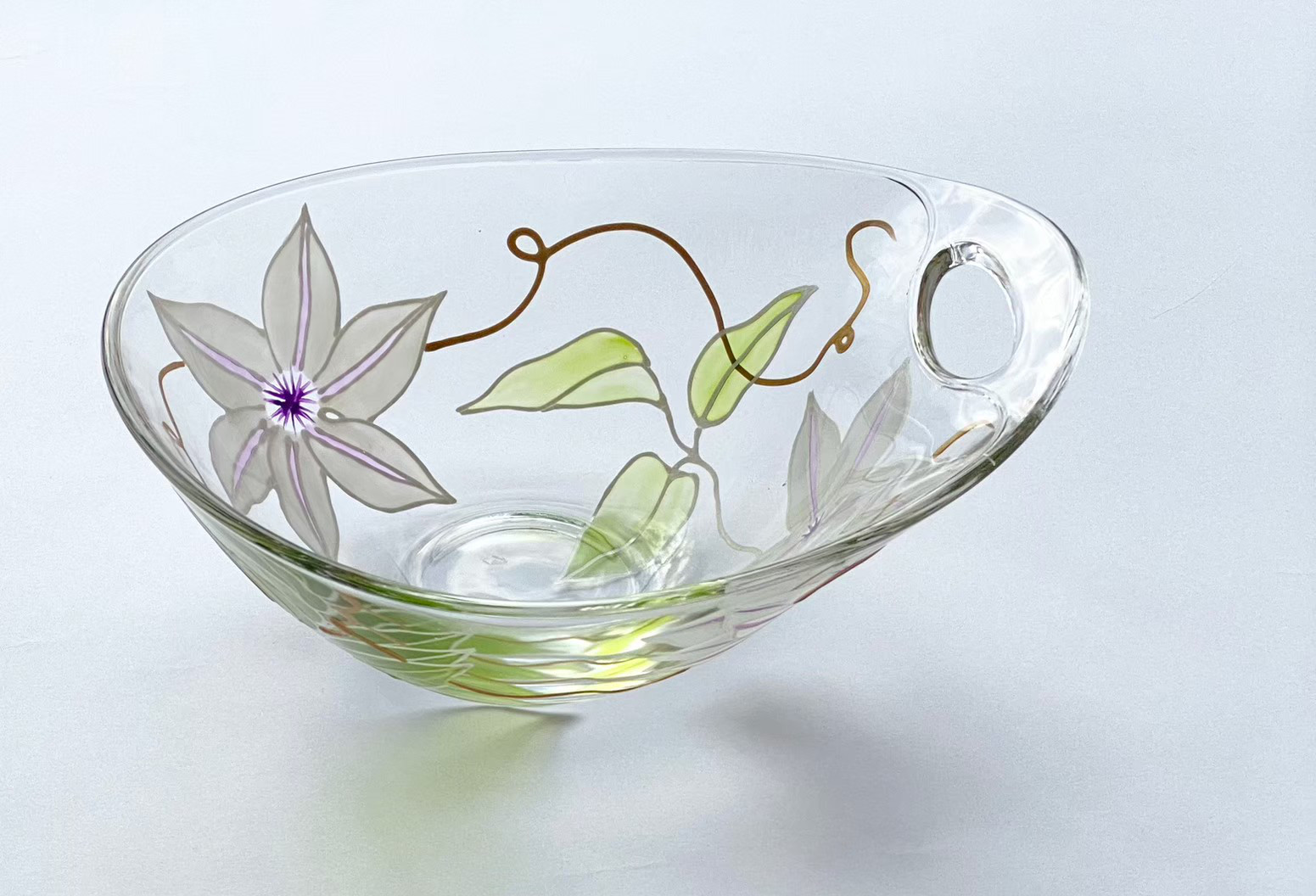 【クレマチス】夏の花クレマチスの硝子の器　1個/父の日ギフト・誕生日プレゼント・新居祝い