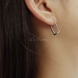 【Hei】cubic thin hoop earring〜フープピアス★韓国発 極細フープピアス hoop earring K18WhiteGold LJ22017P | Pay ID