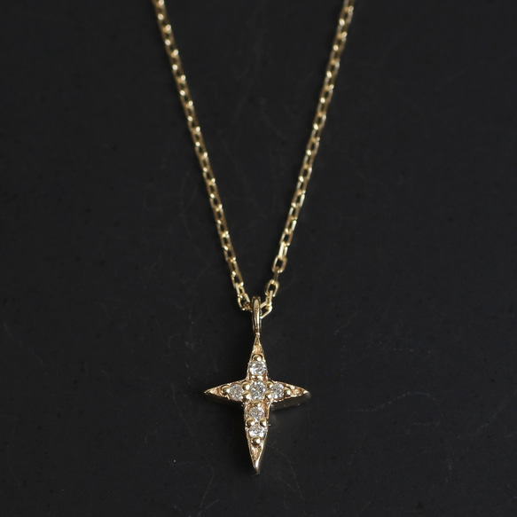 キラリと南十字星デザイン ダイヤモンドネックレス 0.033ct K10(10金) GOLD KN01008 6枚目の画像