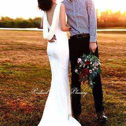 ウェディングドレス ノースリーブ ７号９号11号 ブライダル 結婚式 挙式 前撮り ワンピース　gcd_7009 7枚目の画像