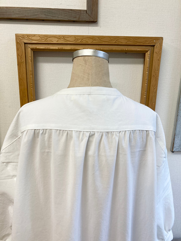 促銷價 成人連衣裙❤️ 縮褶四分之三袖襯衫連衣裙 白色（尺碼不限 LL） 第8張的照片