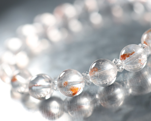 【名入れ可】マダガスカル天然石ブレスレット／刻印OK／フォロー割あり ☆プレミアムブレス☆マダガスカル産・レッドオレンジライモナイトイン