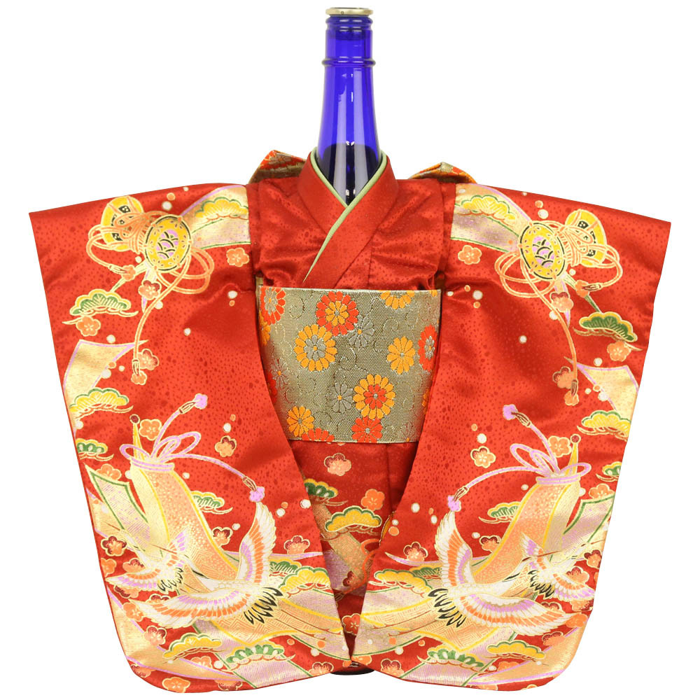 彩のおもたせ 着物ボトルカバー 胡蝶の夢 一升瓶用　kb-7