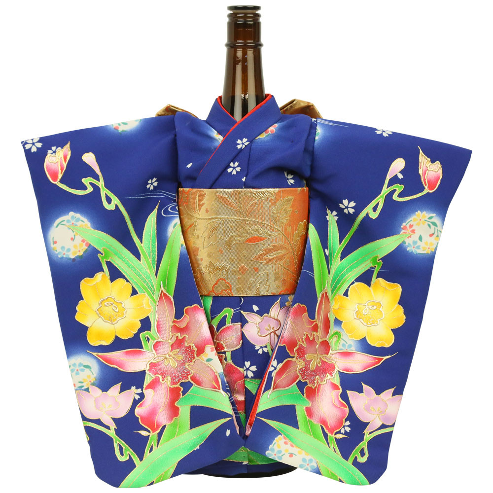 彩のおもたせ 着物ボトルカバー 胡蝶の夢 一升瓶用　kb-4