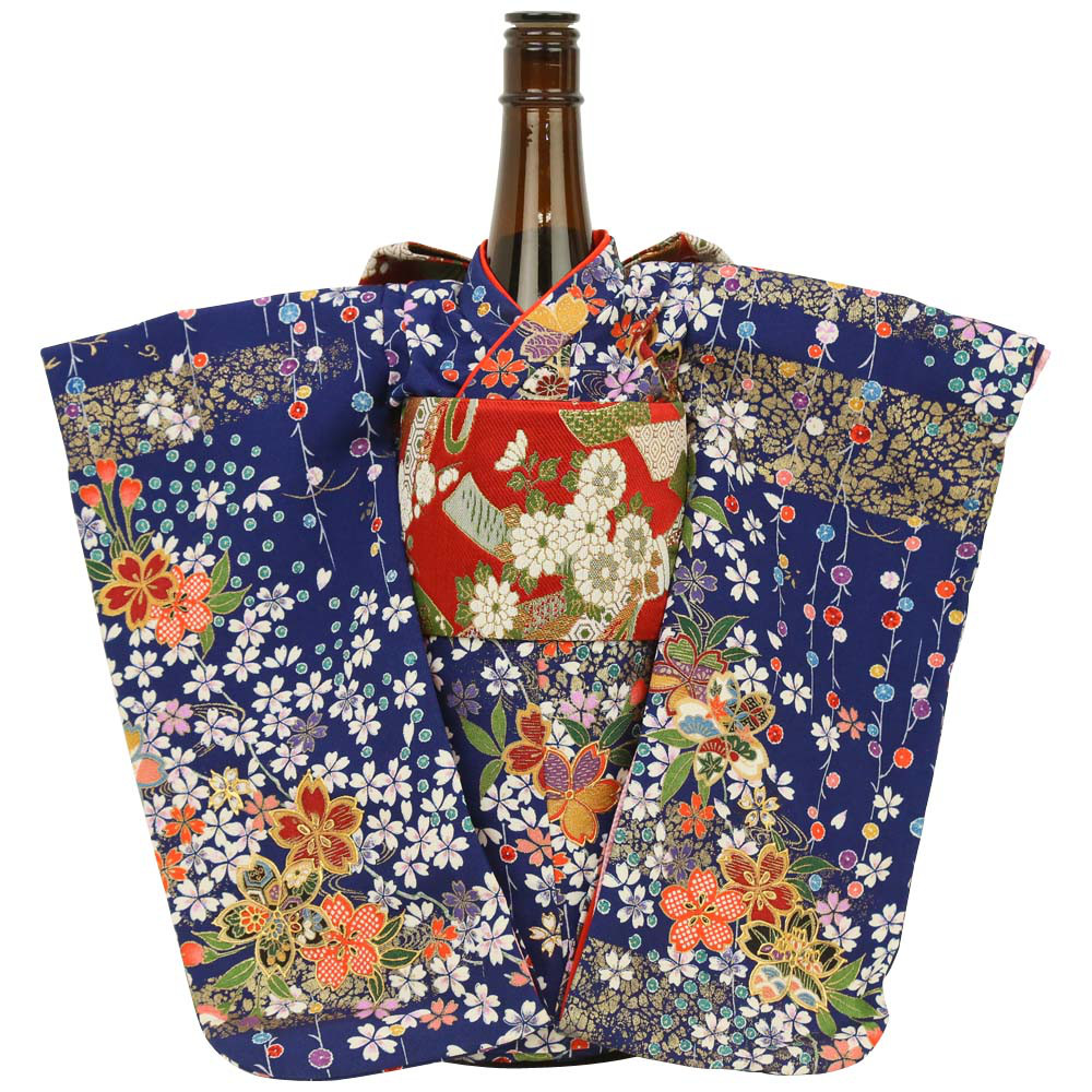 彩のおもたせ 着物ボトルカバー 胡蝶の夢 一升瓶用　kb-2