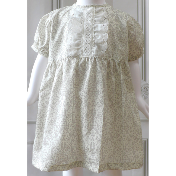 BABY Cotton100% イタリア製生地のフリルワンピース (Size 80) 2枚目の画像