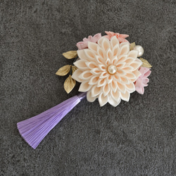 桜✤人形用かんざし ⊰藤色⊱ つまみ細工 髪飾り ドール リカちゃん