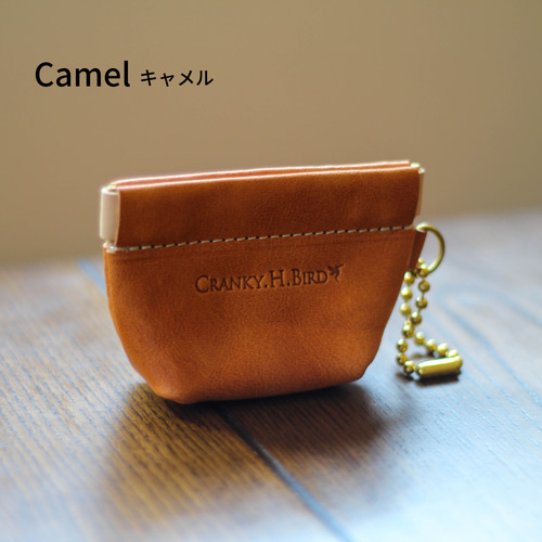 マチありバネ口金ポーチ 栃木レザー 本革 ポーチ 小物収納 イヤホン