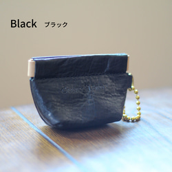 マチありバネ口金ポーチ　栃木レザー　本革　ポーチ　　小物収納　イヤホン　カード　コインケース　お薬　プチギフト 12枚目の画像