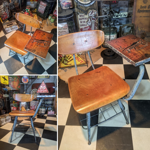 メタリックチェア 椅子 サイドテーブル ビンテージ メタリックチェア